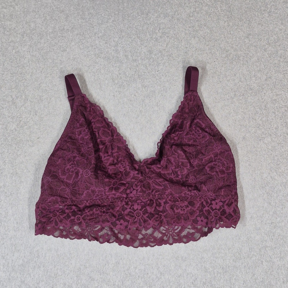 Victoria's Secret Women Bralette XXL Purple Adjustable Strap Lace Bra